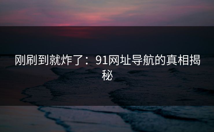 刚刷到就炸了：91网址导航的真相揭秘