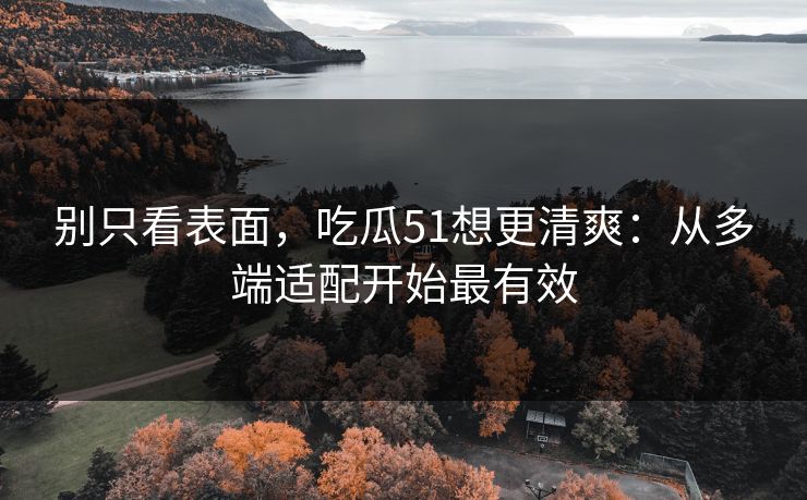 别只看表面，吃瓜51想更清爽：从多端适配开始最有效
